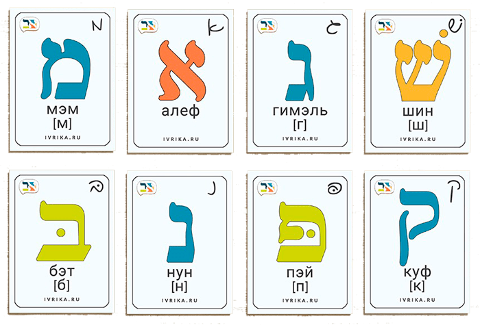 22 буквы алфавита иврита
